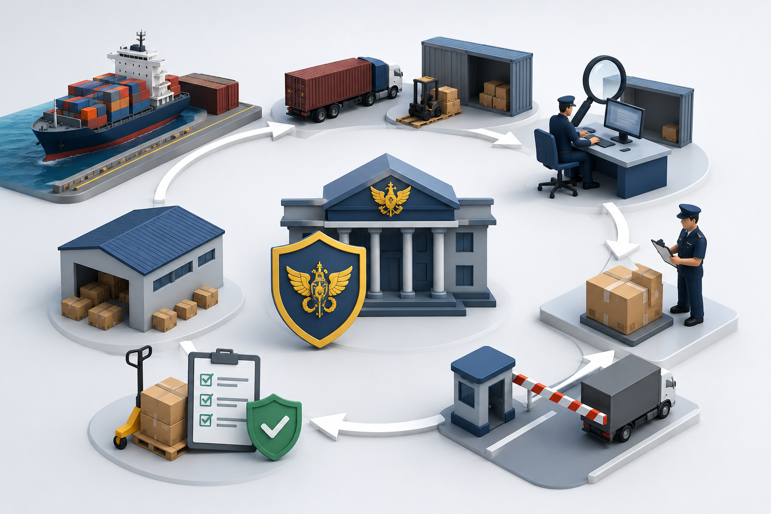 Ilustrasi proses bea cukai dan customs clearance import barang ke Indonesia